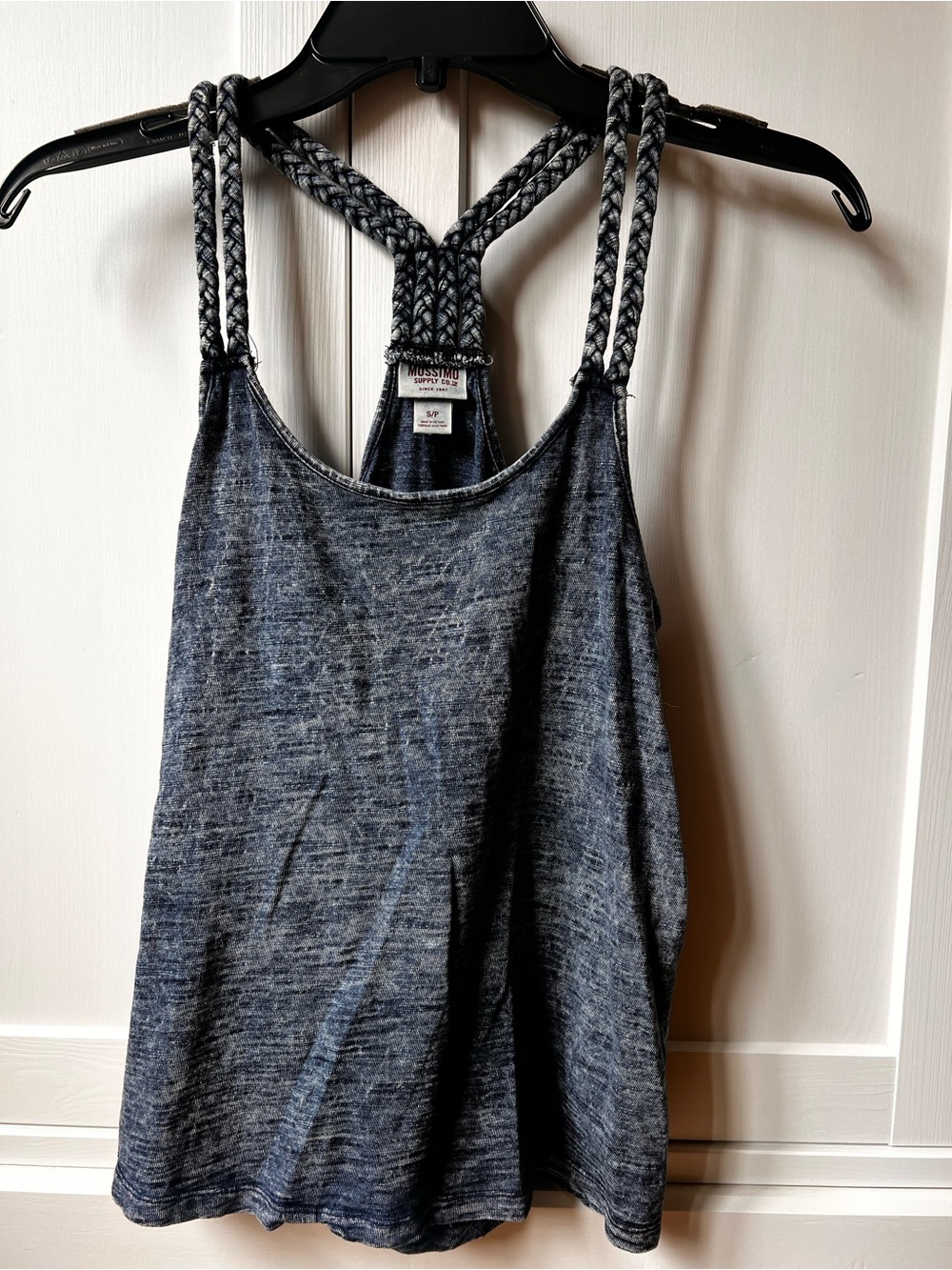 Mossimo Supply Co. Heathered Navy Braided-Strap Tank